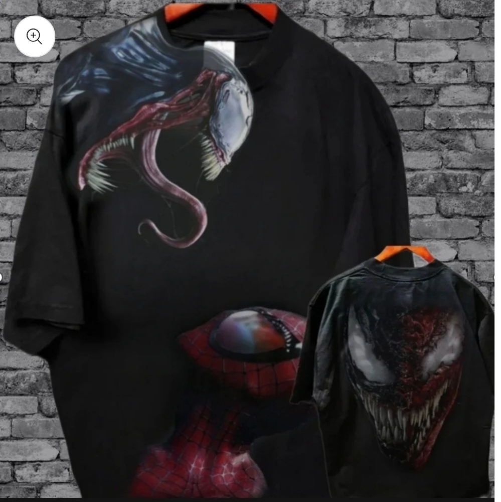 SPIDERMAN VENOM SHAKA HEAVYWEIGHT GARMET DYED T SHIRT